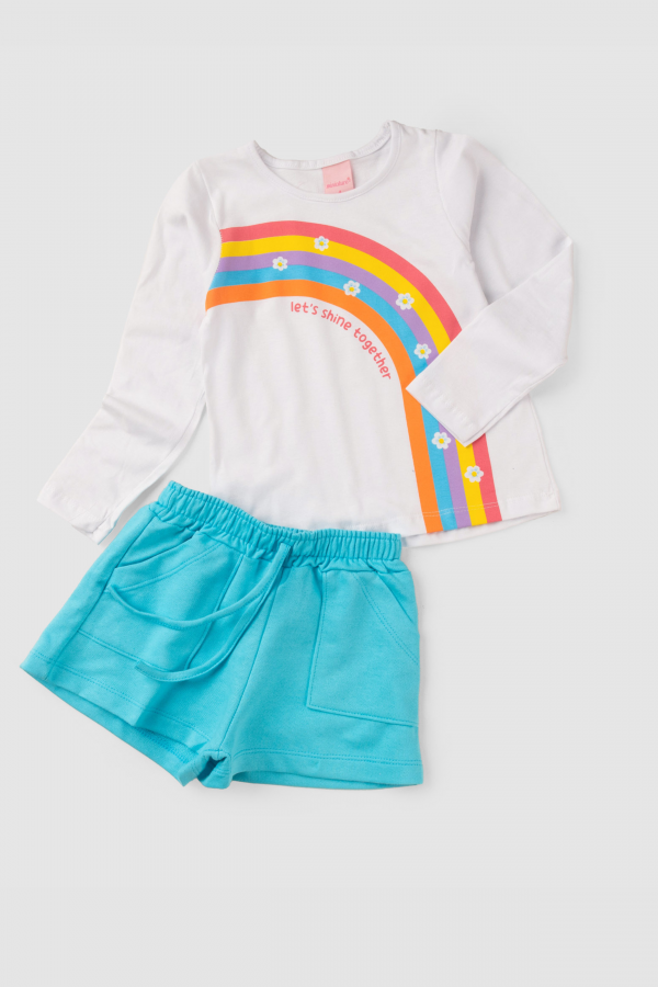 Conjunto Infantil Feminino Arco - íris Encantado