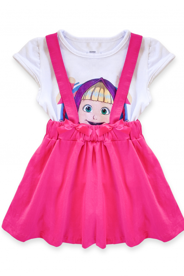 Conjunto Feminino Salopete Charmosa - Masha e O Urso