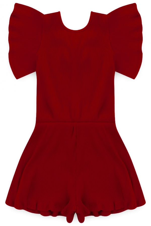 Macaquinho Feminino Infantil Natalino Vermelho