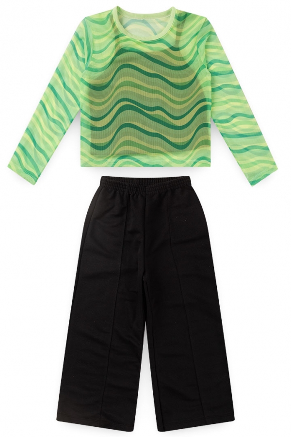 Conjunto Feminino Infantil Telinha Ondas