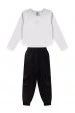 Conjunto Feminino Infantil Coração Bordado - Branco - Platinum Kids