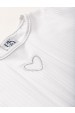 Conjunto Feminino Infantil Coração Bordado - Branco - Platinum Kids
