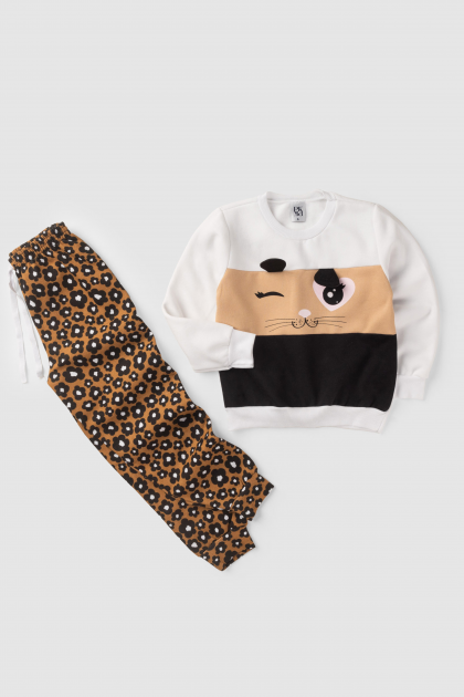 Conjunto Infantil Feminino Gatinho Amoroso