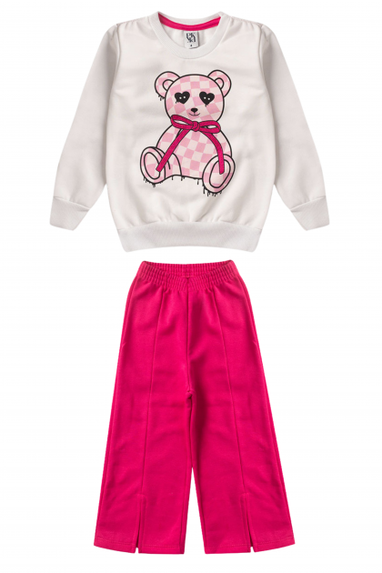 Conjunto Infantil Feminino Ursinho Aquecido