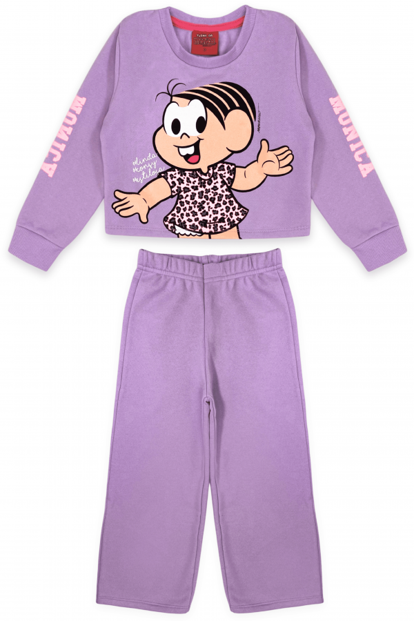 Conjunto Feminino Infantil Oncinha Neon - Turma da Mônica