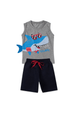 Kit Sortido 2 Peças de Roupas Infantis Masculino Verão- 1 Camisa + 1 Short