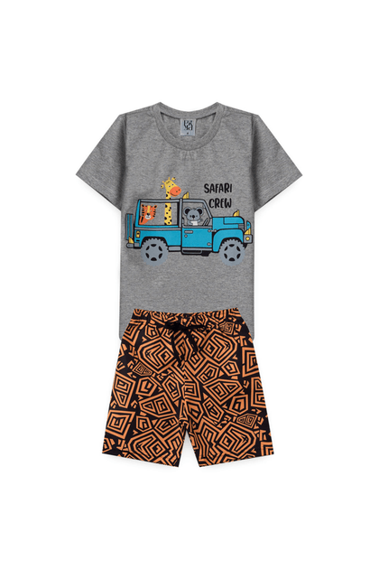 Kit Sortido 2 Peças de Roupas Infantis Masculino Verão- 1 Camisa + 1 Short