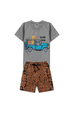 Kit Sortido 2 Peças de Roupas Infantis Masculino Verão- 1 Camisa + 1 Short