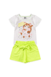Kit Sortido 2 Peças de Roupas Infantil Feminino Verão- 1 Camisa + 1 Short
