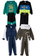 Kit Sortido 8 Peças de Roupas Infantis Menino Inverno - 4 Casacos + 4 Calças