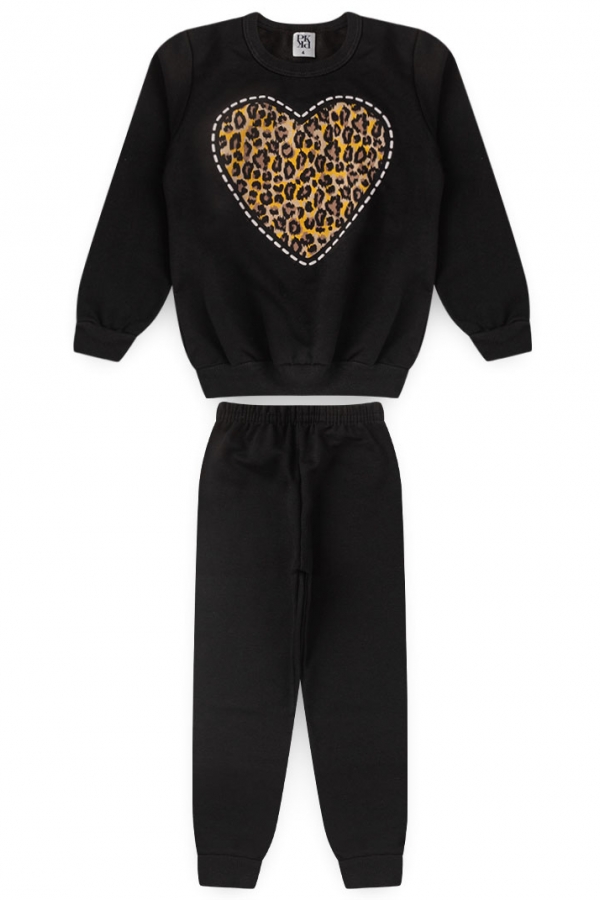 Conjunto Feminino Infantil Coração de Oncinha