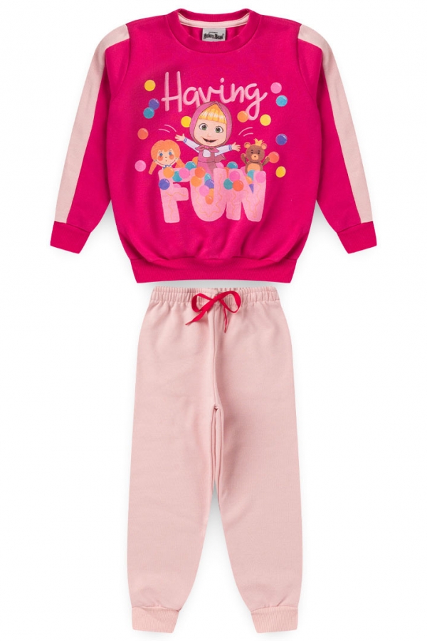 Conjunto Feminino Infantil Having Fun - Masha e O Urso