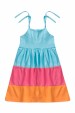 Vestido Feminino Infantil Tricolor
