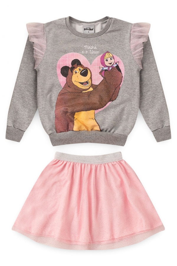 Conjunto Feminino Infantil In The Skies - Masha e O Urso