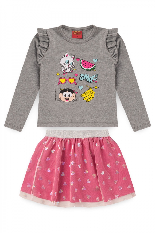 Conjunto Feminino Infantil Smac - Turma da Mônica