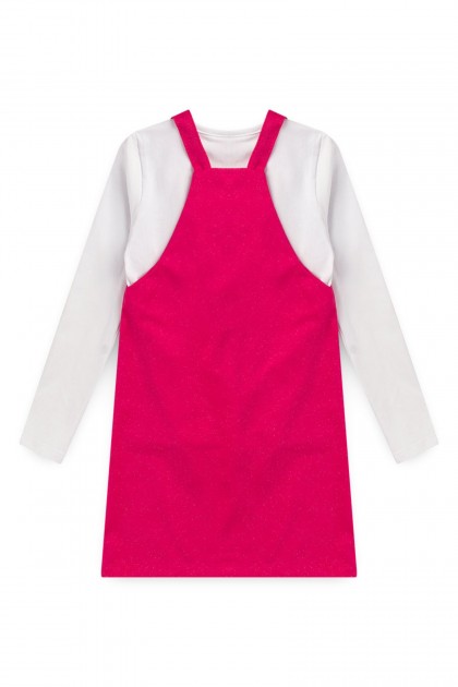 Salopete Feminina Infantil Bolso Glitter - Turma da Mônica