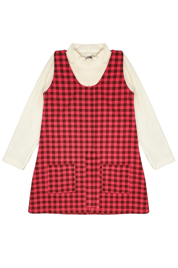 Salopete Infantil Feminina Xadrez