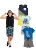 Kit Sortido 2 Peças de Roupas Infantis Masculino Verão- 1 Camisa + 1 Short