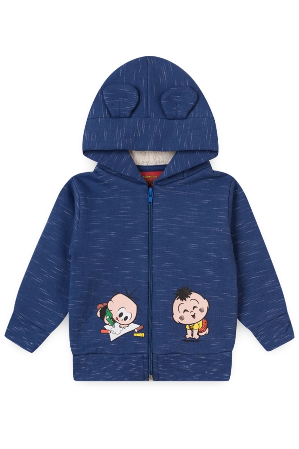 Jaqueta Masculina Infantil Cebolinha e Cascão Azul