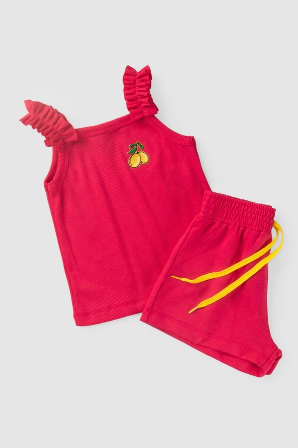 Conjunto Infantil Feminino Babados Limãozinho