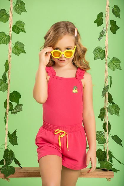 Conjunto Infantil Feminino Babados Limãozinho