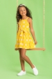 Vestido Infantil Feminino Flor Amarelado