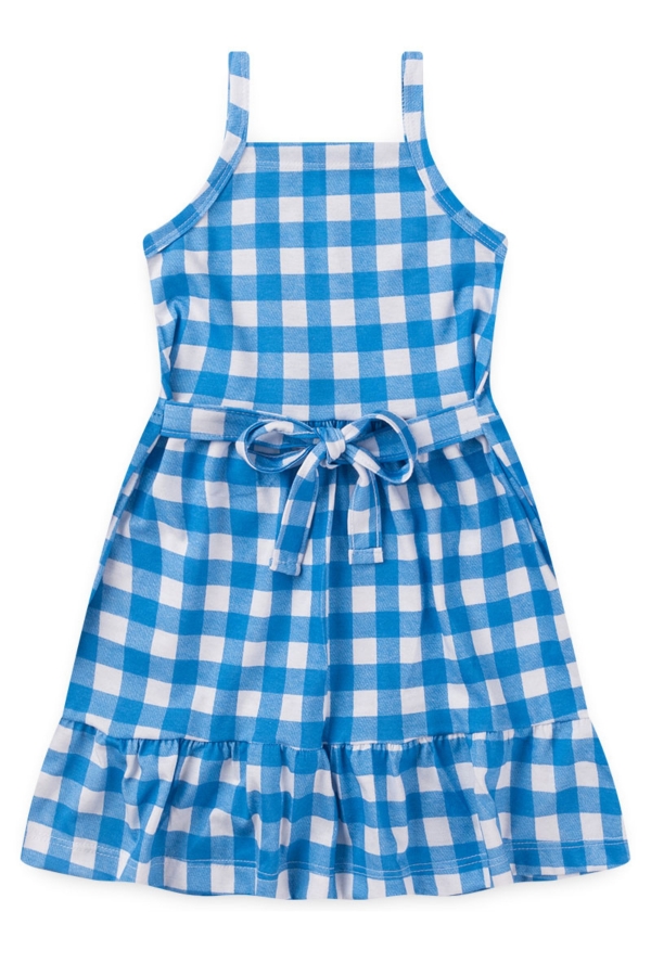 Vestido Infantil Feminino Xadrez Amarração