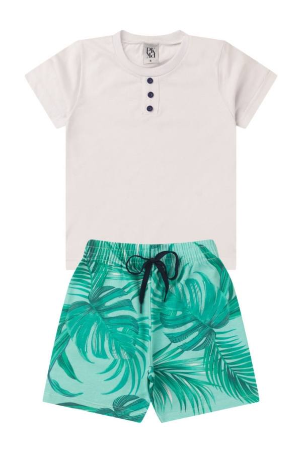 Conjunto Infantil Masculino Botões Floral