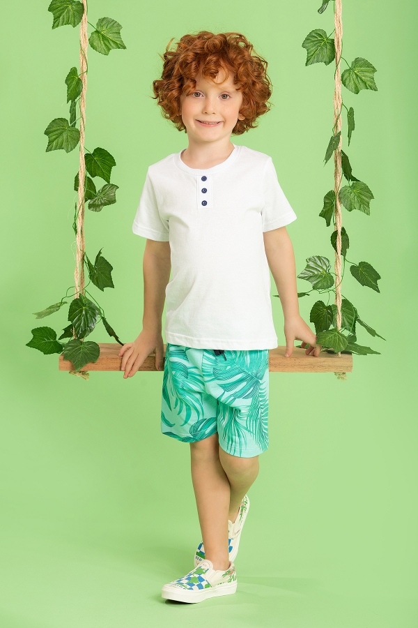 Conjunto Infantil Masculino Botões Floral