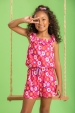 Macaquinho Feminino Infantil Jardim Florido