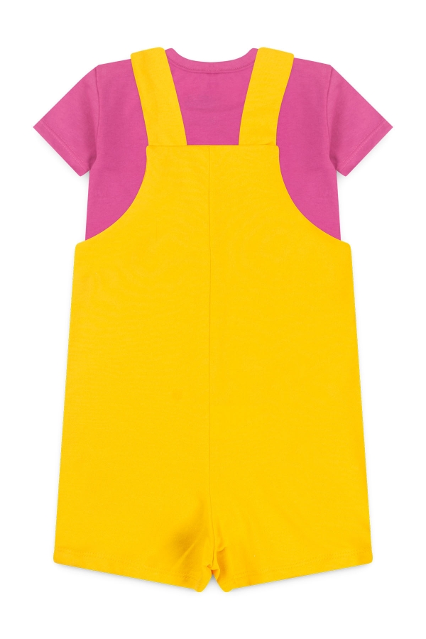 Salopete Feminina Infantil Jardim de Borboletas - Turma da Mônica