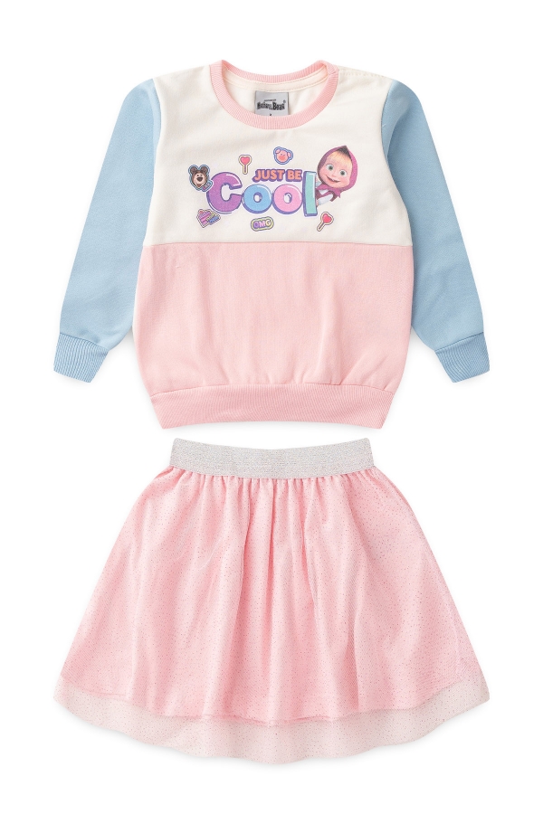 Conjunto Feminino Infantil Hora da Brincadeira - Masha e O Urso