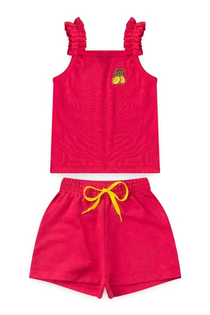 Conjunto Infantil Feminino Babados Limãozinho