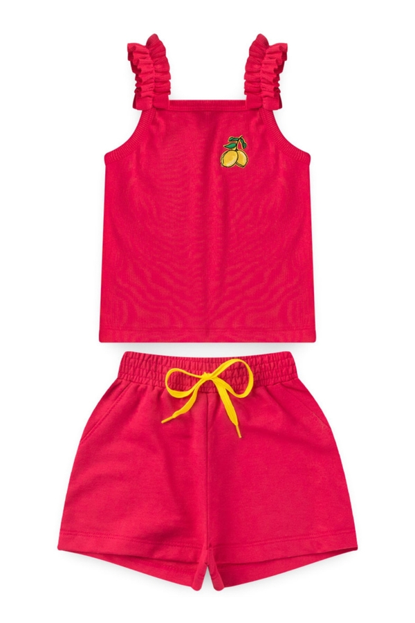 Conjunto Infantil Feminino Babados Limãozinho