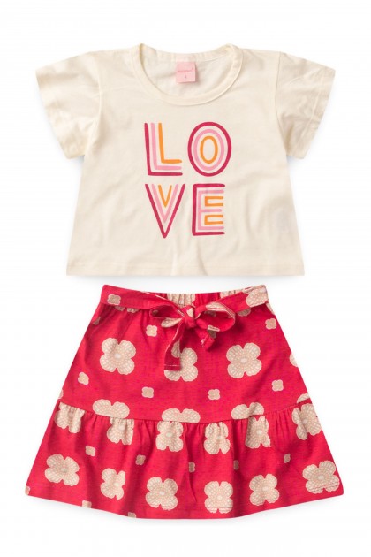 Conjunto Infantil Feminino Triplicate Love