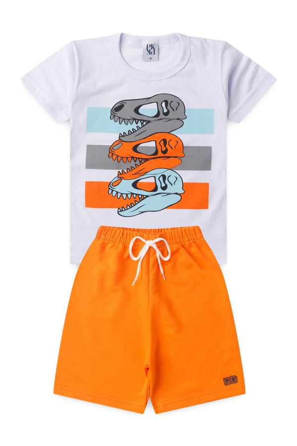 Conjunto Masculino Infantil Esqueleto de Dino