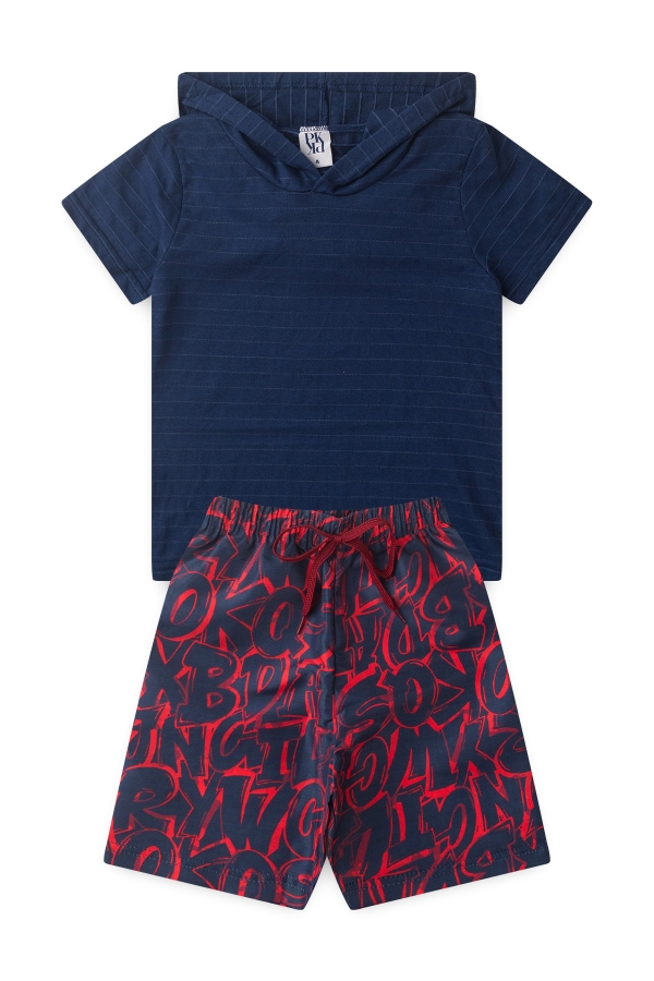 Conjunto Infantil Masculino Capuz Melange