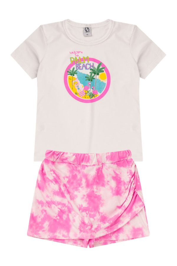 Conjunto Infantil Feminino Bem-Vindo A Praia