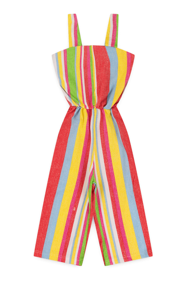 Macaquinho Feminino Infantil Listras Pontilhadas