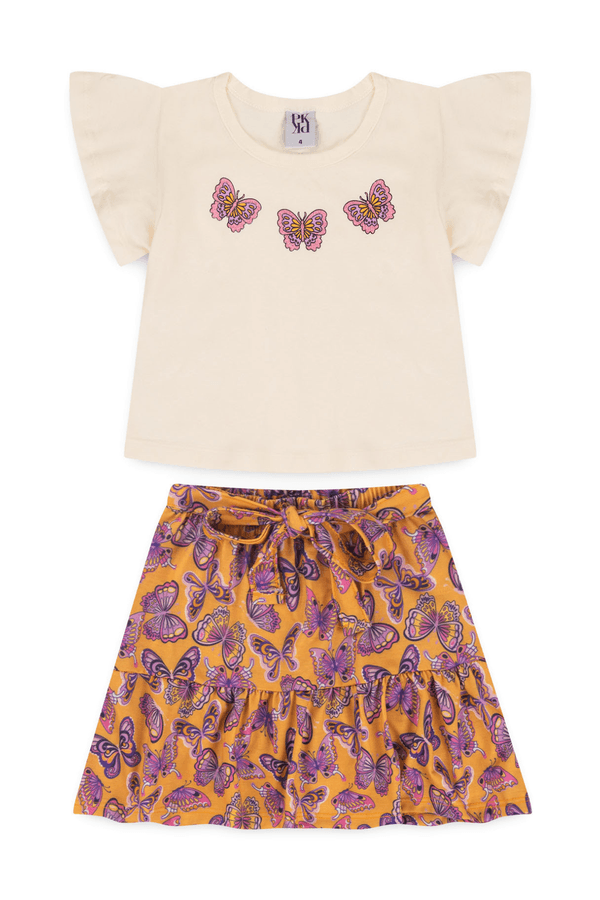 Conjunto Infantil Feminino Borboleta Glitter