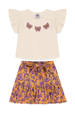 Conjunto Infantil Feminino Borboleta Glitter