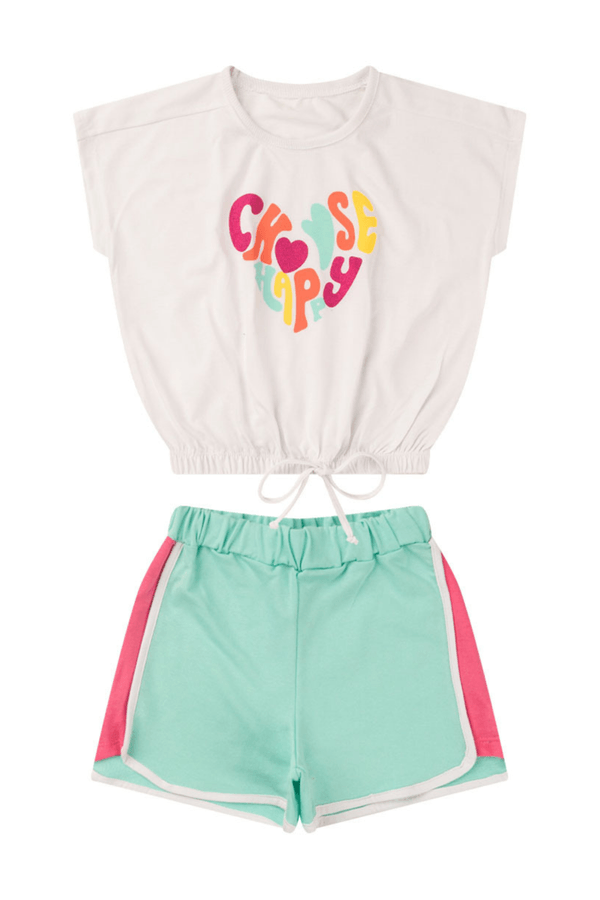 Conjunto Infantil Feminino Escolha Feliz
