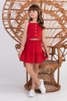Conjunto Feminino Infantil Botôes Vermelho
