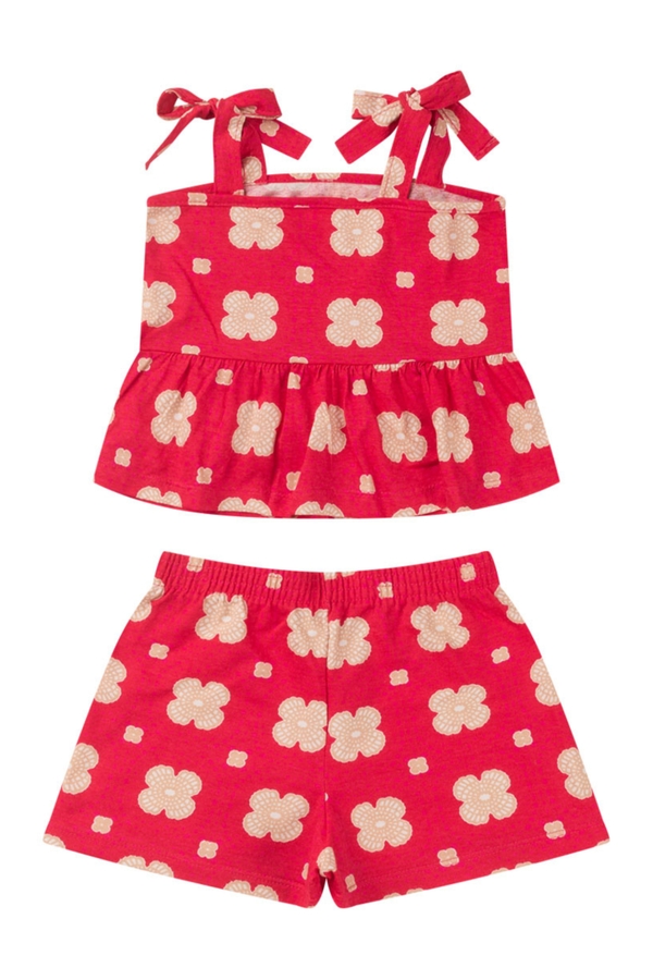Conjunto Infantil Feminino Flores Rotativas