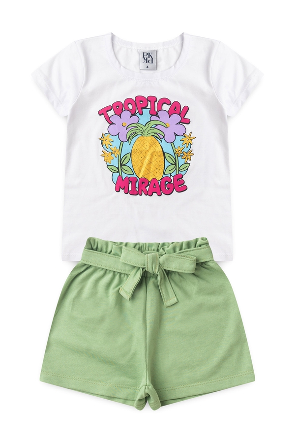 Conjunto Infantil Feminino Abacaxi Tropical
