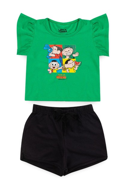 Conjunto Feminino Turma da Mônica Feliz