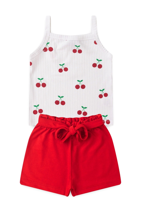 Conjunto Infantil Feminino Cerejinha Glitter