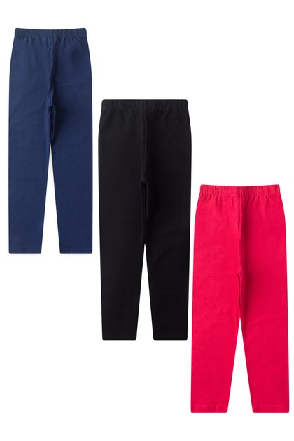 Kit 3 Legging Sortidas Infantil Feminino Cores