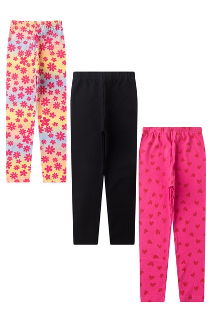 Kit Sortido 3 Leggings Infantil Feminino Cores
