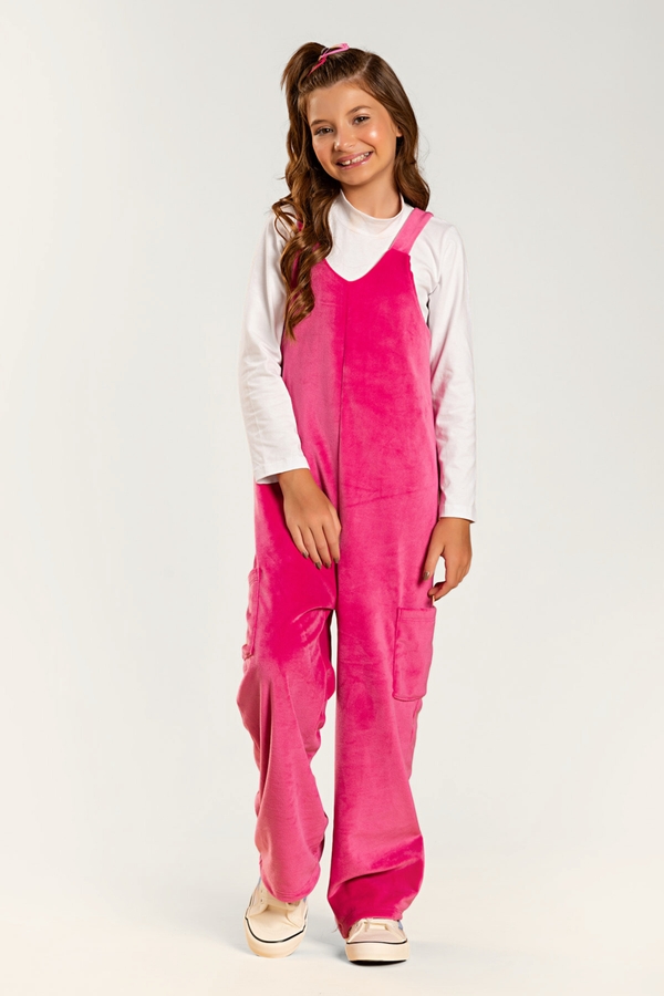 Macacão Feminino Infantil Plush Delicado